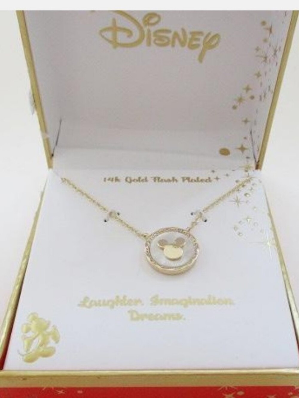 Disney Gold and White Mickey Mouse Necklace